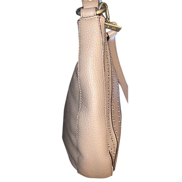 Michael Kors Brooklyn Grommet Leather Taupe Hobo Convertible Bag Authenticated - Picture 4 of 10